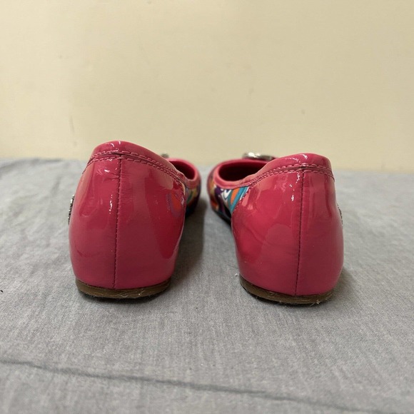 Coach Signature Remmi Poppy Pink Patent Leather Flat ballet Shoes Women's Sz 7.5 - Picture 4 of 10